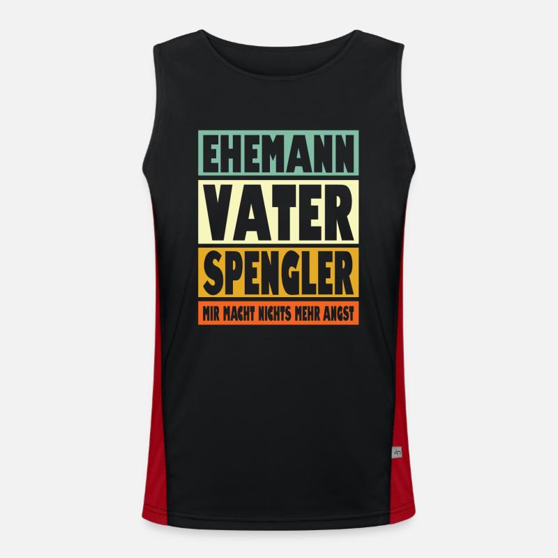 Spengler Vater Ehemann Held Funktionelles Kontrast-Tank Top für Männer 