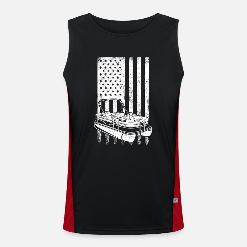 Pontonboot Kapitän Ponton Boote Funktionelles Kontrast-Tank Top für Männer 