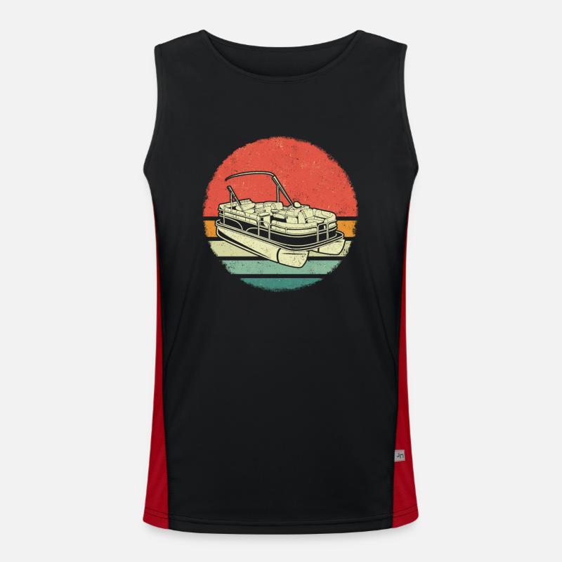 Pontonboot Kapitän Ponton Boote Funktionelles Kontrast-Tank Top für Männer 