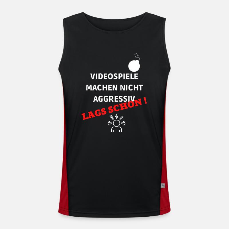 VIDEOSPIELE MACHEN NICHT AGGRESSIV LAGS SCHON Funktionelles Kontrast-Tank Top für Männer 