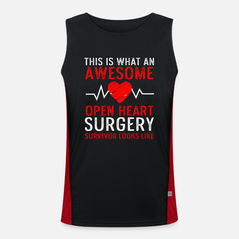 Open Heart Surgery Gift Men's Functional Contrast Tank Top 