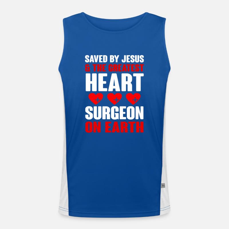 Open Heart Surgery Gift Men's Functional Contrast Tank Top 