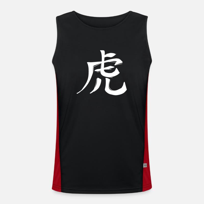 Tiger Chinesisches Sternzeichen Funktionelles Kontrast-Tank Top für Männer 