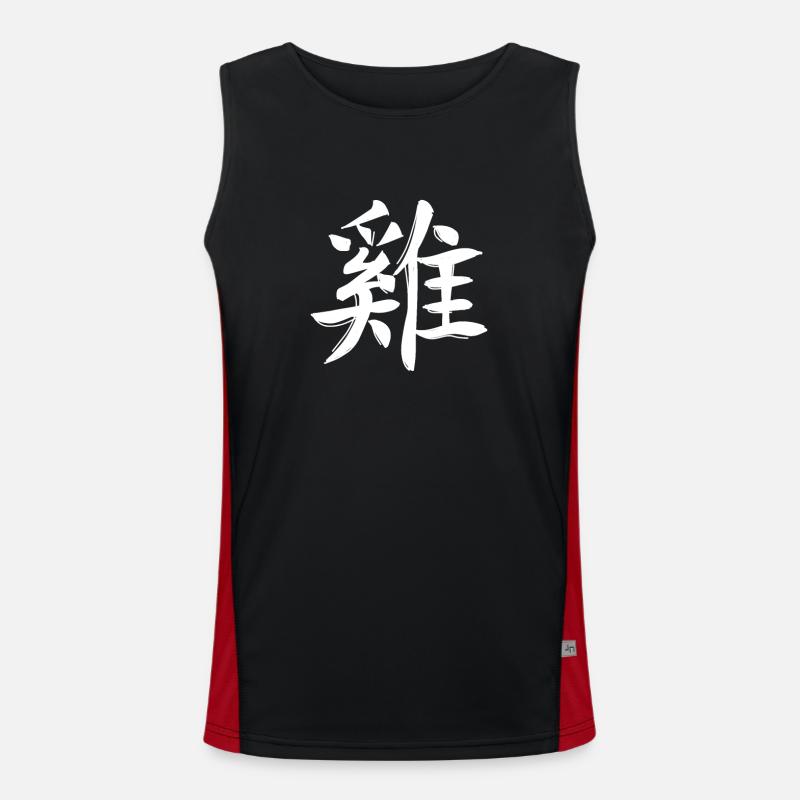 Hahn Chinesisches Sternzeichen Funktionelles Kontrast-Tank Top für Männer 
