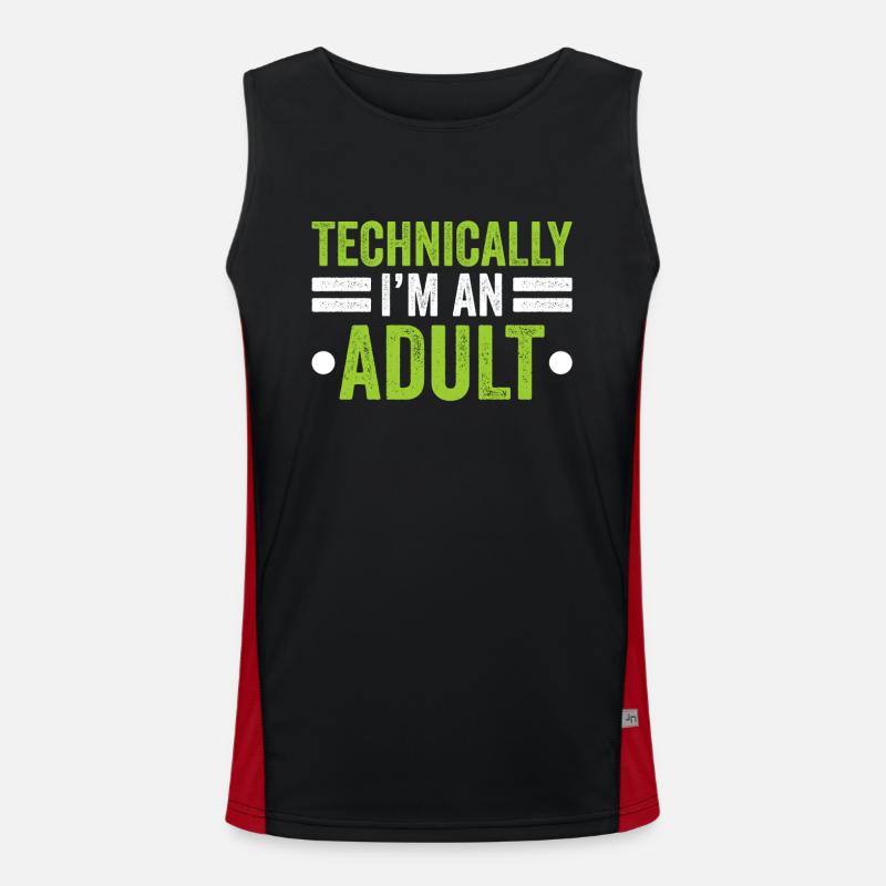Technisch Gesehen Bin Ich Ein Erwachsener Pubertät Funktionelles Kontrast-Tank Top für Männer 