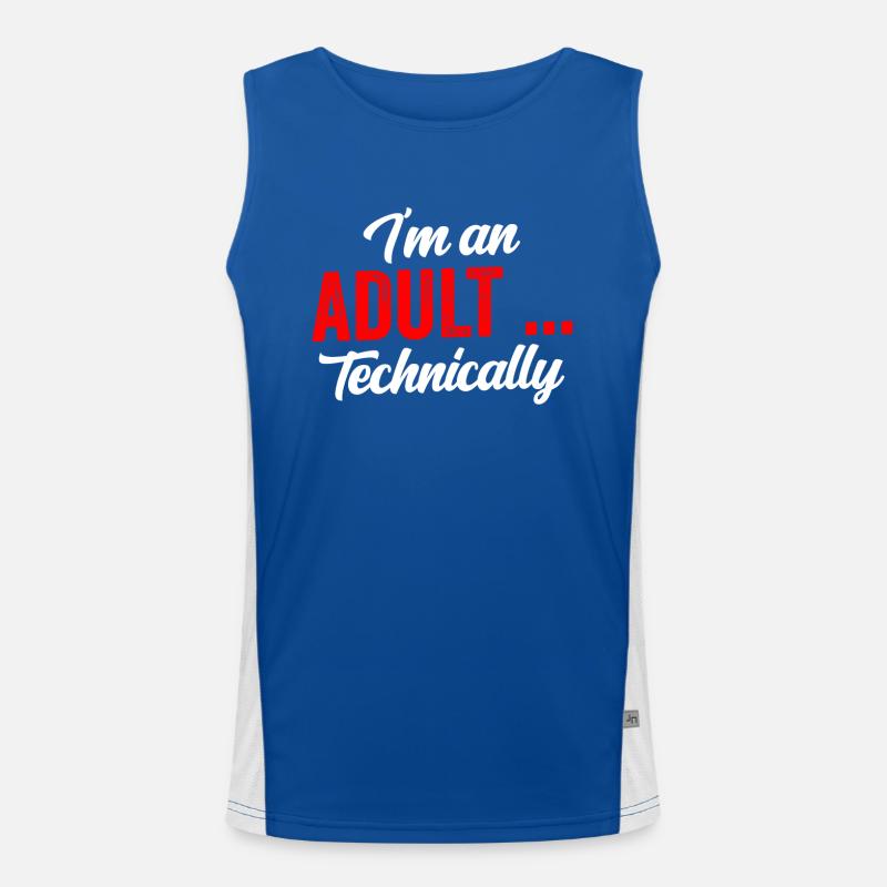 Ich Bin Ein Erwachsener Technisch Erwachsen Funktionelles Kontrast-Tank Top für Männer 