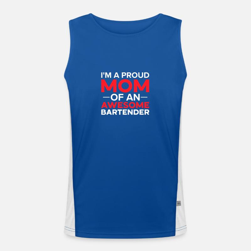 Bartender Gift Mixologist Saying Bar Men's Functional Contrast Tank Top 