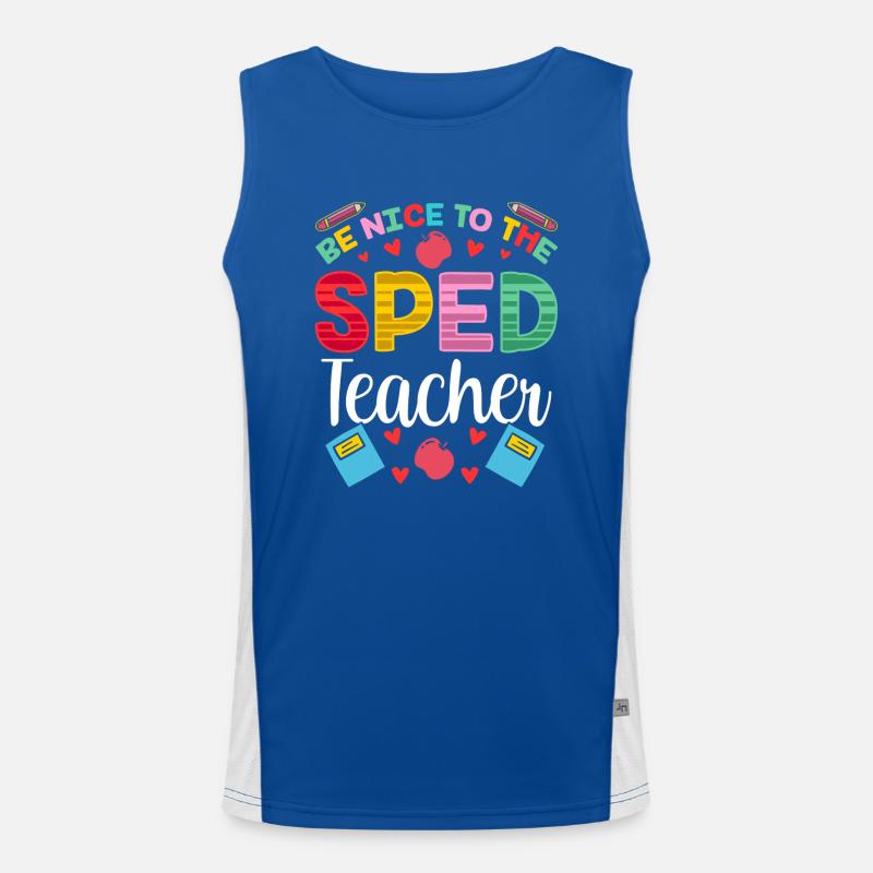 Be Nice To Sped Teacher Special Education Men's Functional Contrast Tank Top 