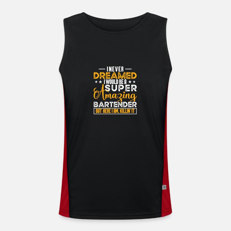 Bartender Gift Mixologist Saying Bar Men's Functional Contrast Tank Top 
