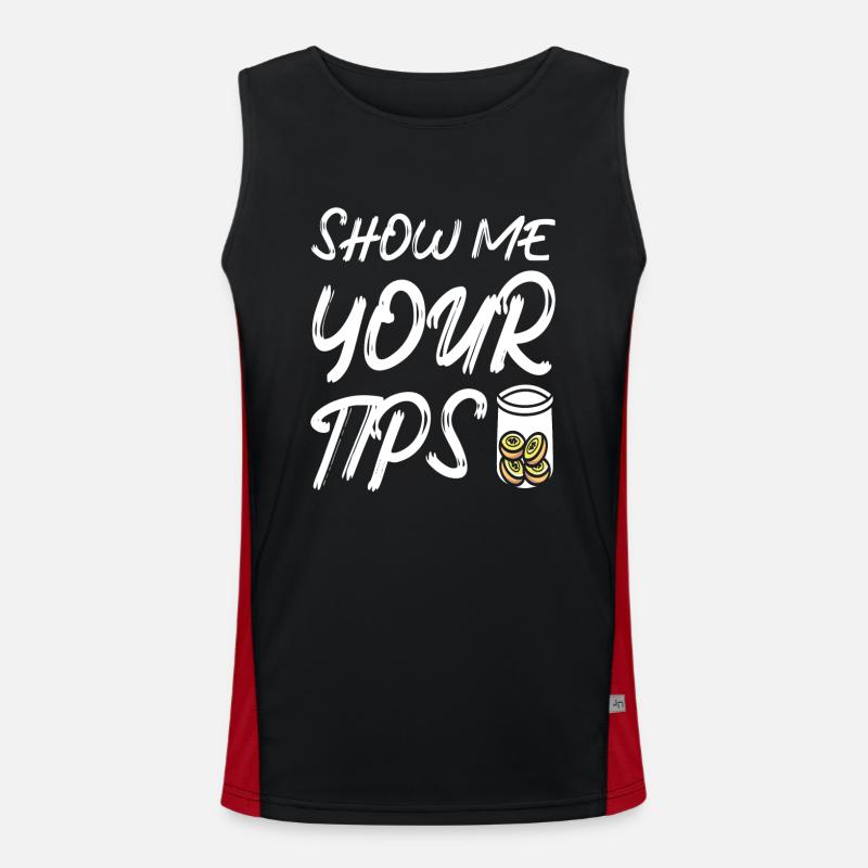 Bartender Gift Mixologist Saying Bar - Men's Functional Contrast Tank Top  - black/red