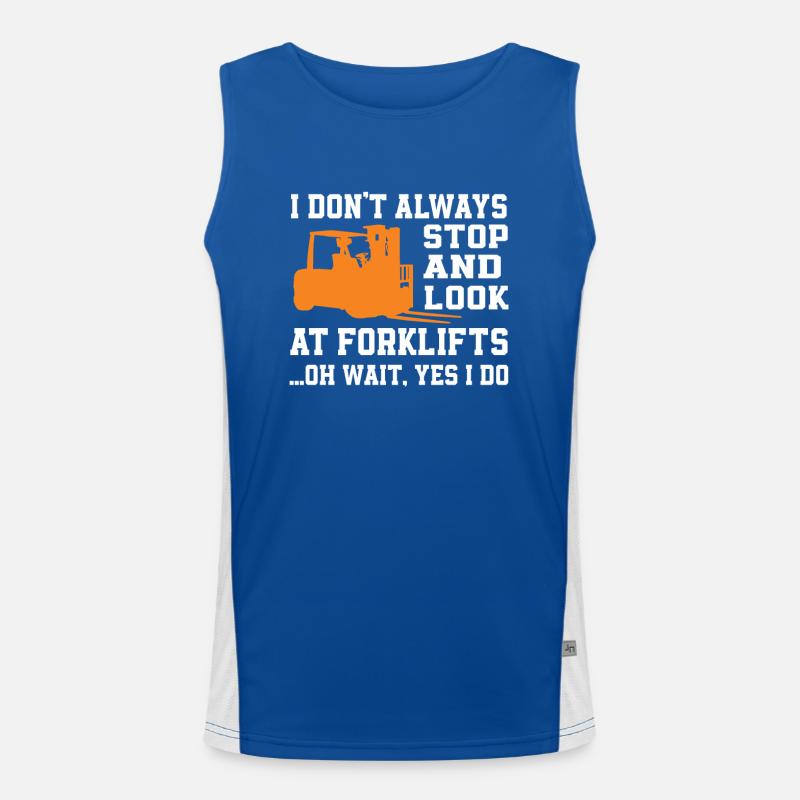 Funny Forklift Driver Shirt Men's Functional Contrast Tank Top 