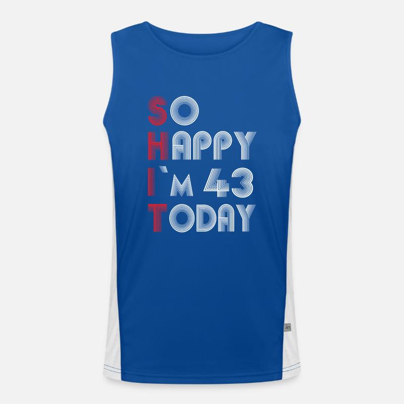 43 Geburtstag Funktionelles Kontrast-Tank Top für Männer 