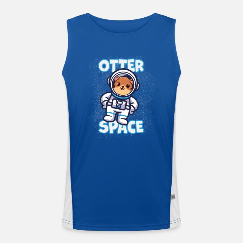 Chemise De l’espace Otter, Drôle de loutre de l’espace extra-atmosphérique Débardeur respirant contrasté Homme 