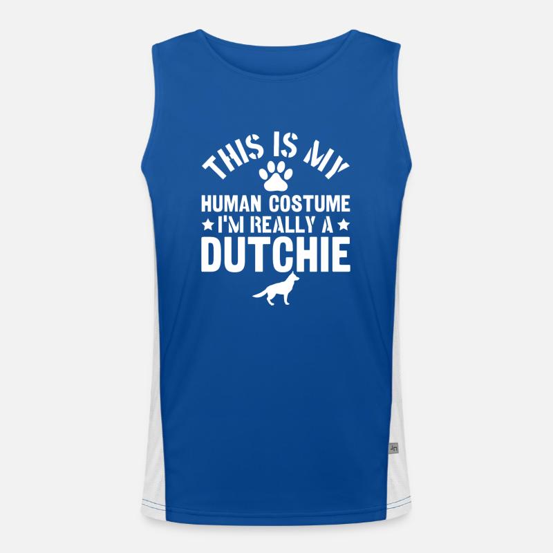 Holländischer Schäferhund Dutch Shepherd Funktionelles Kontrast-Tank Top für Männer 