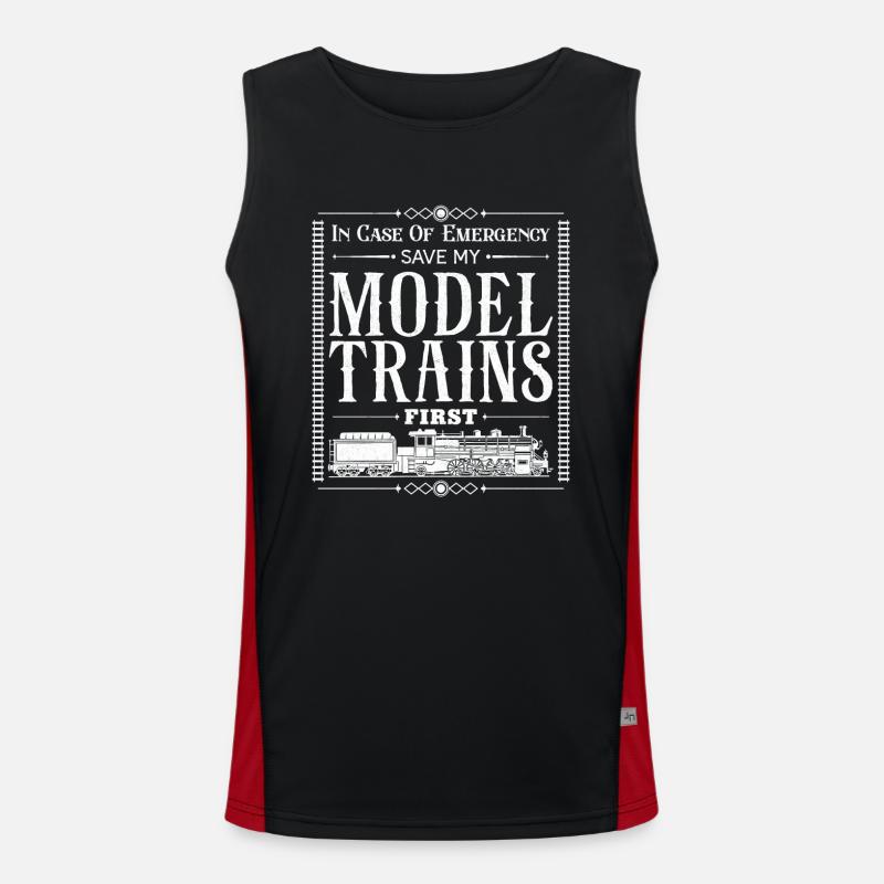 Steam Train Driver Trainspotting Funktionelles Kontrast-Tank Top für Männer 