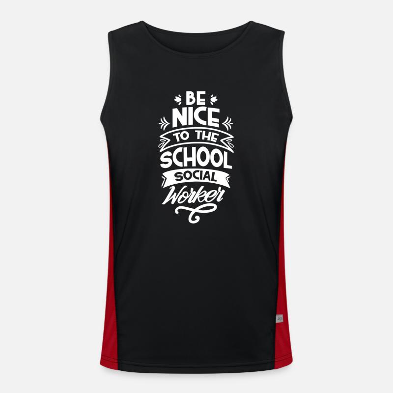 Sei Nett Zum Schulsozialarbeiter Beruf Schule Funktionelles Kontrast-Tank Top für Männer 