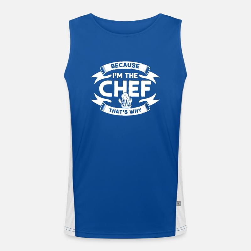 Küchenchef Spruch Geschenk Lustig Koch Funktionelles Kontrast-Tank Top für Männer 