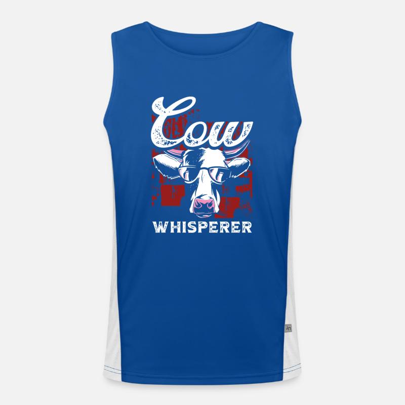 Cooler Kuhflüsterer Funktionelles Kontrast-Tank Top für Männer 