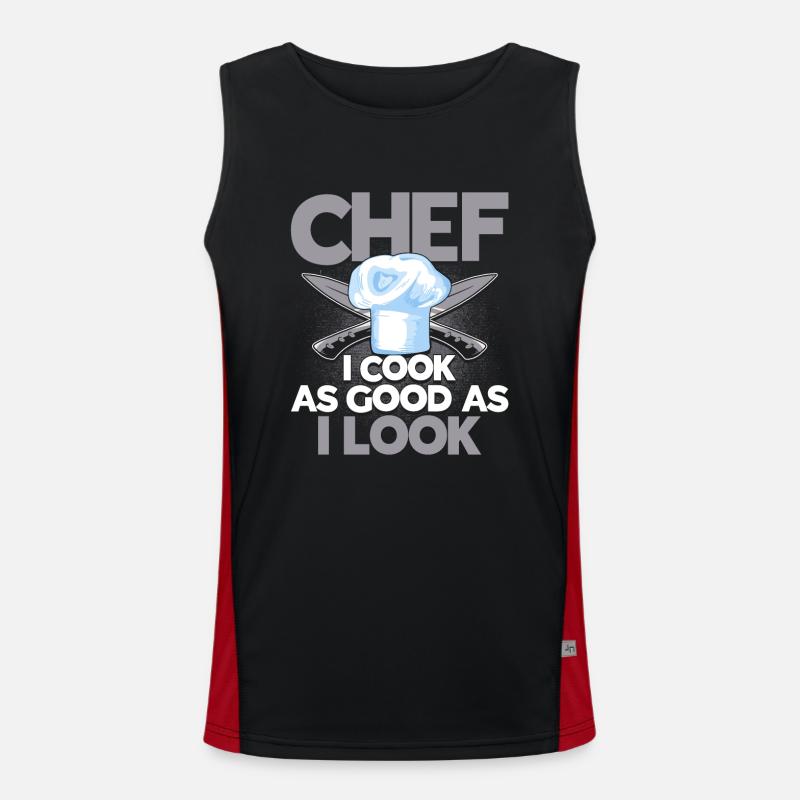 Küchenchef Spruch Geschenk Lustig Koch Funktionelles Kontrast-Tank Top für Männer 