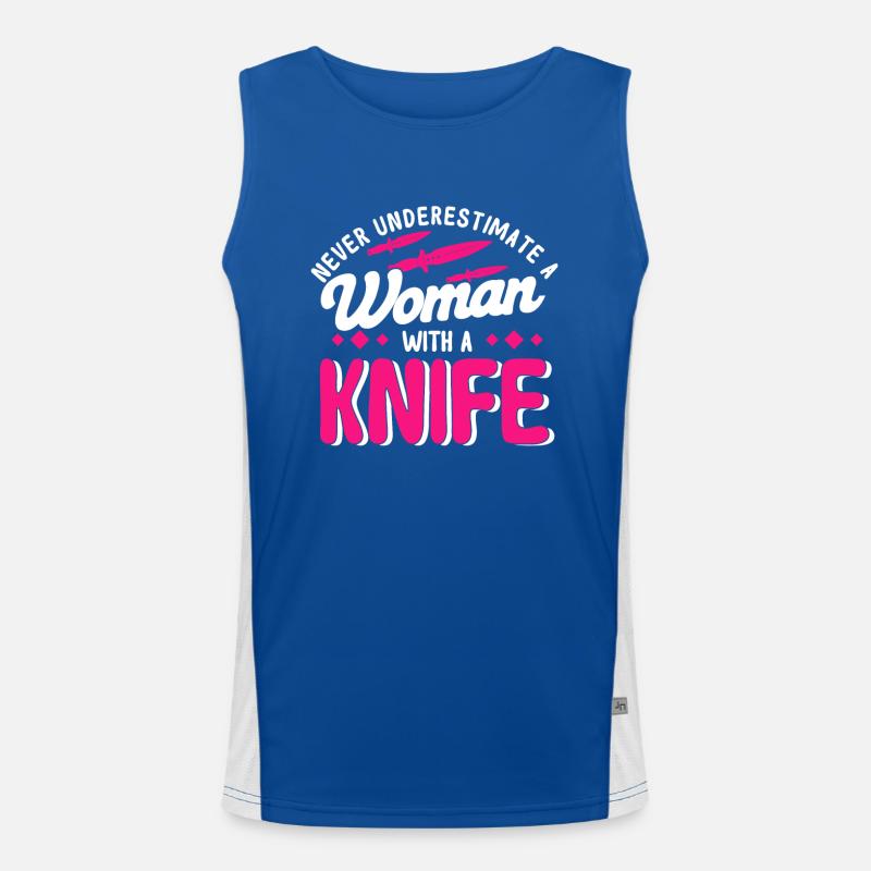 Messerwurfscheibe Geschenk Messerwerfer Funktionelles Kontrast-Tank Top für Männer 