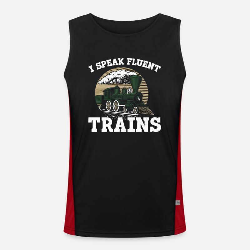 Steam Train Driver Trainspotting Funktionelles Kontrast-Tank Top für Männer 