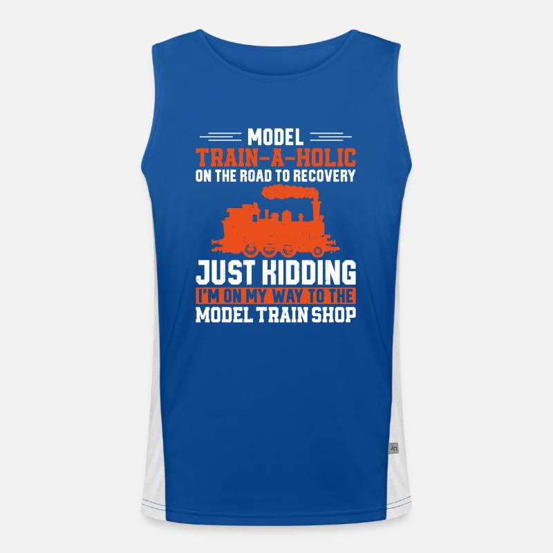 Steam Train Driver Trainspotting Funktionelles Kontrast-Tank Top für Männer 