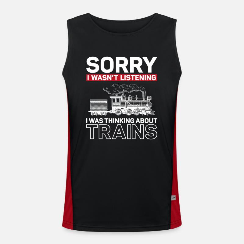 Steam Train Driver Trainspotting Funktionelles Kontrast-Tank Top für Männer 