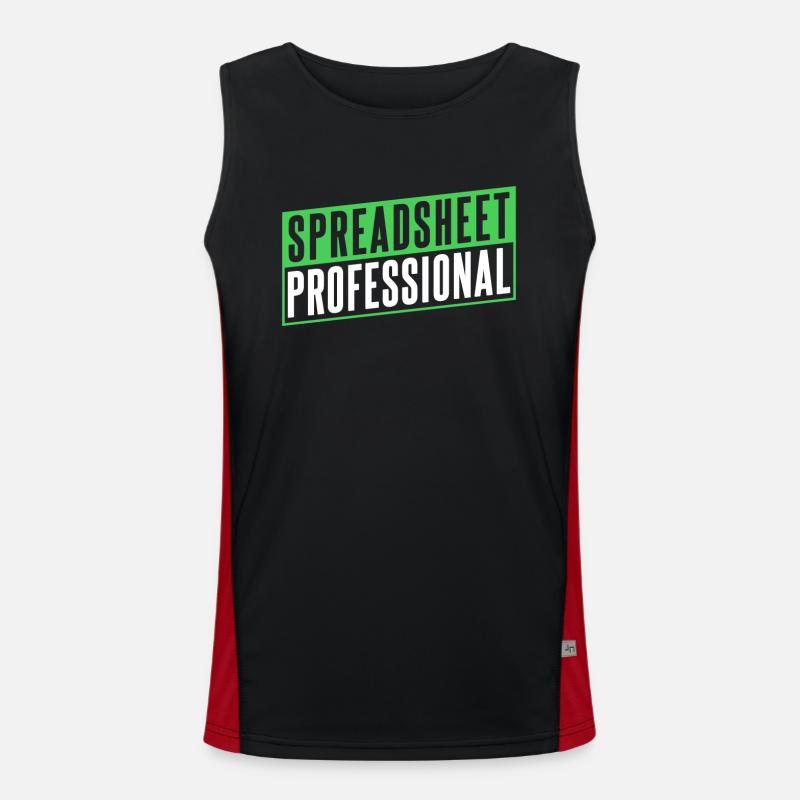 Feuille de calcul Travail de table de comptable professionnel Débardeur respirant contrasté Homme 