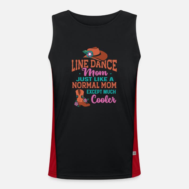 Line Dancing Cowboy Texas Line Dance Geschenk Funktionelles Kontrast-Tank Top für Männer 