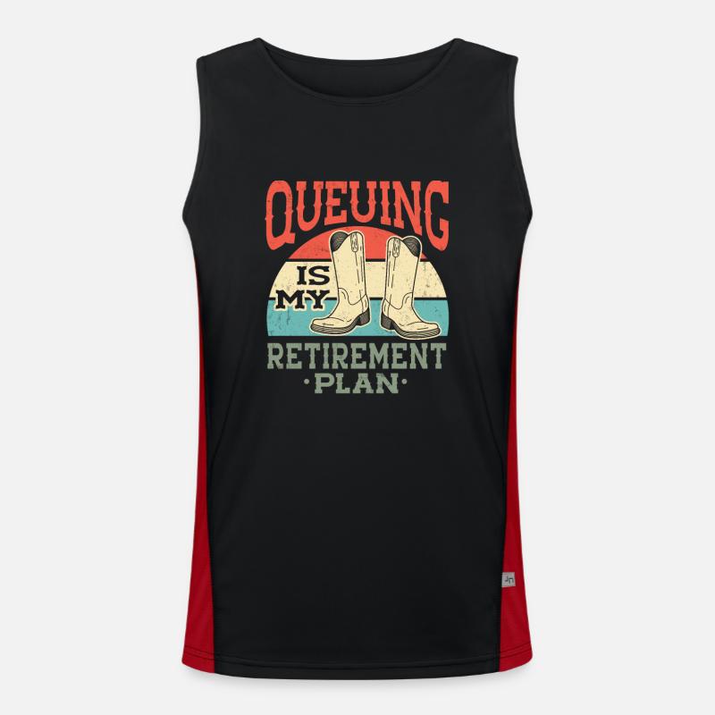 Line Dancing Cowboy Texas Line Dance Geschenk Funktionelles Kontrast-Tank Top für Männer 