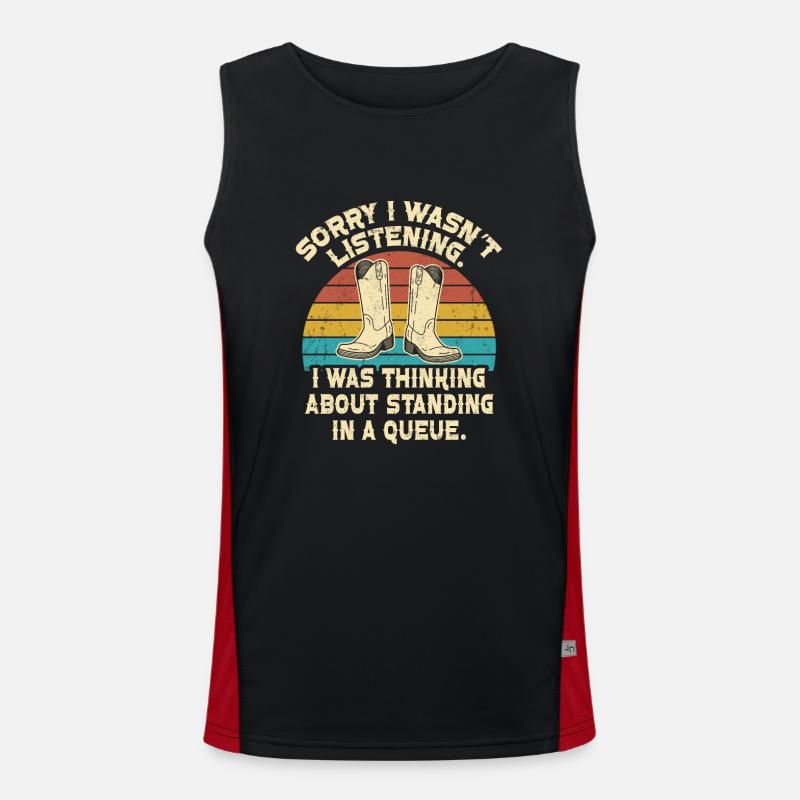 Line Dancing Cowboy Texas Line Dance Geschenk Funktionelles Kontrast-Tank Top für Männer 