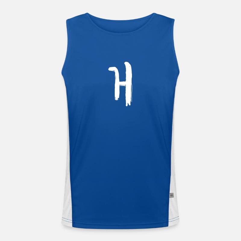 Korean letter Ae Men's Functional Contrast Tank Top 
