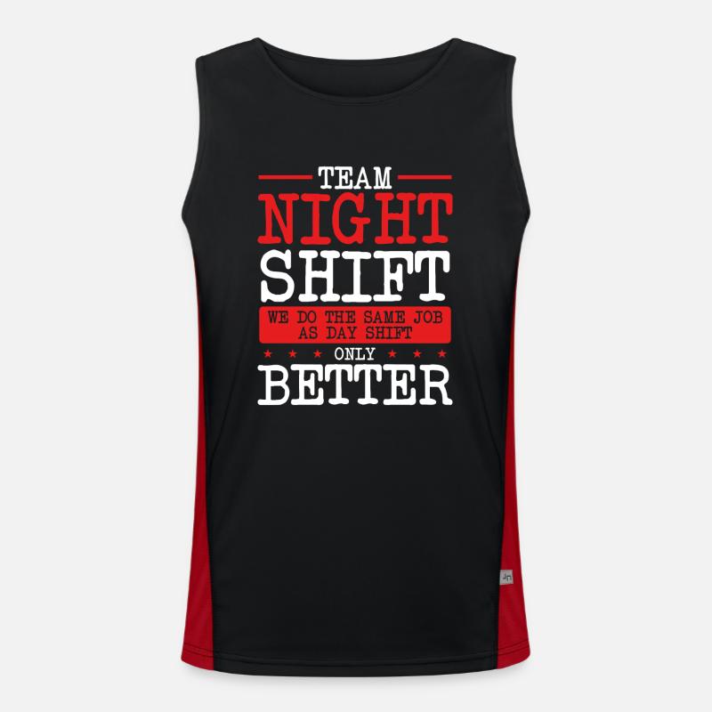 Team Night Shift Only Better Men's Functional Contrast Tank Top 