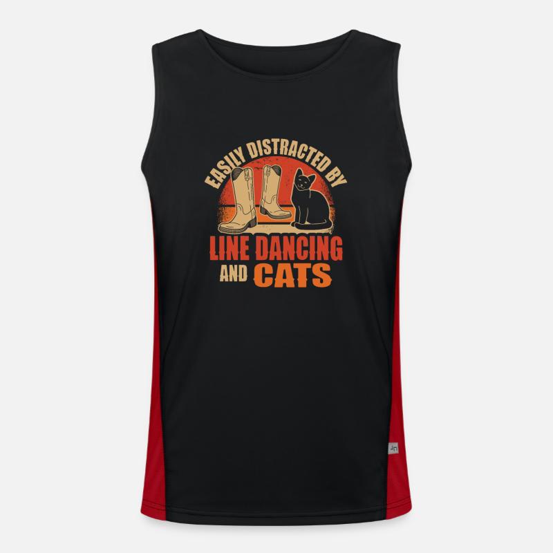 Line Dancing Cowboy Texas Line Dance Geschenk Funktionelles Kontrast-Tank Top für Männer 