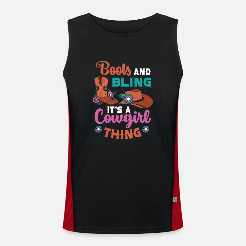 Line Dancing Cowboy Texas Line Dance Geschenk Funktionelles Kontrast-Tank Top für Männer 