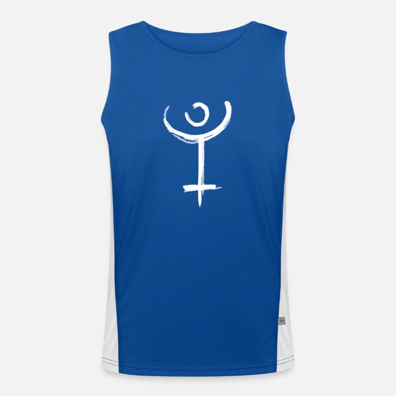 Pluto Astrologie Symbol Funktionelles Kontrast-Tank Top für Männer 