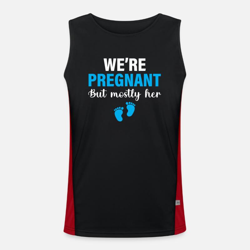 First Time Dad - We Are Pregnant But Mostly Her Funktionelles Kontrast-Tank Top für Männer 