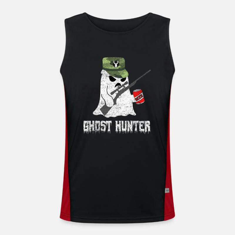 Spooky Ghost Hunter Men's Functional Contrast Tank Top 