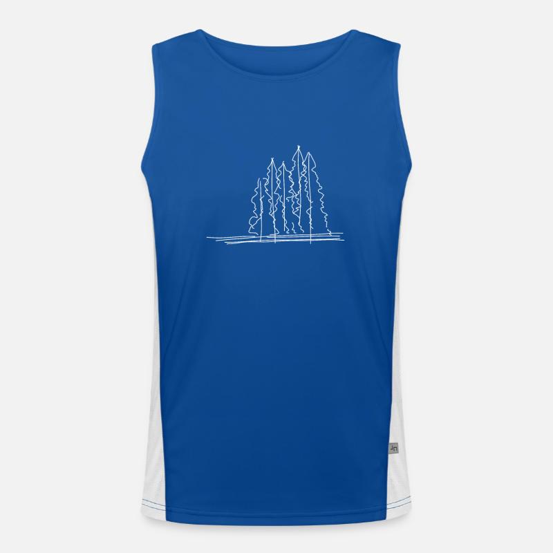 Baum Wald Lineart Funktionelles Kontrast-Tank Top für Männer 