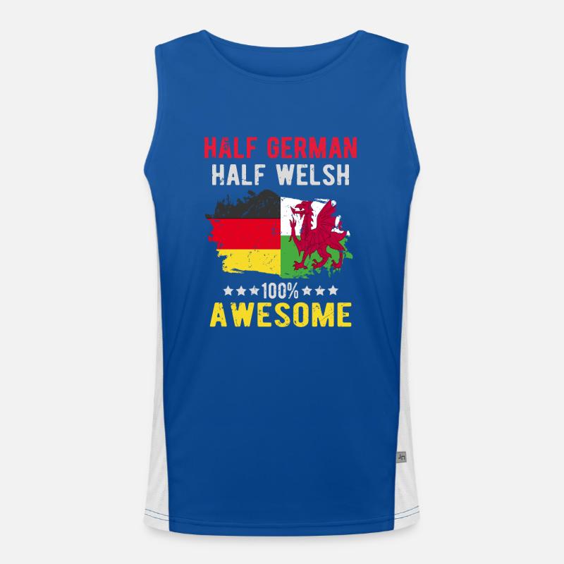 Halb Deutsch Halb Waliser Funktionelles Kontrast-Tank Top für Männer 