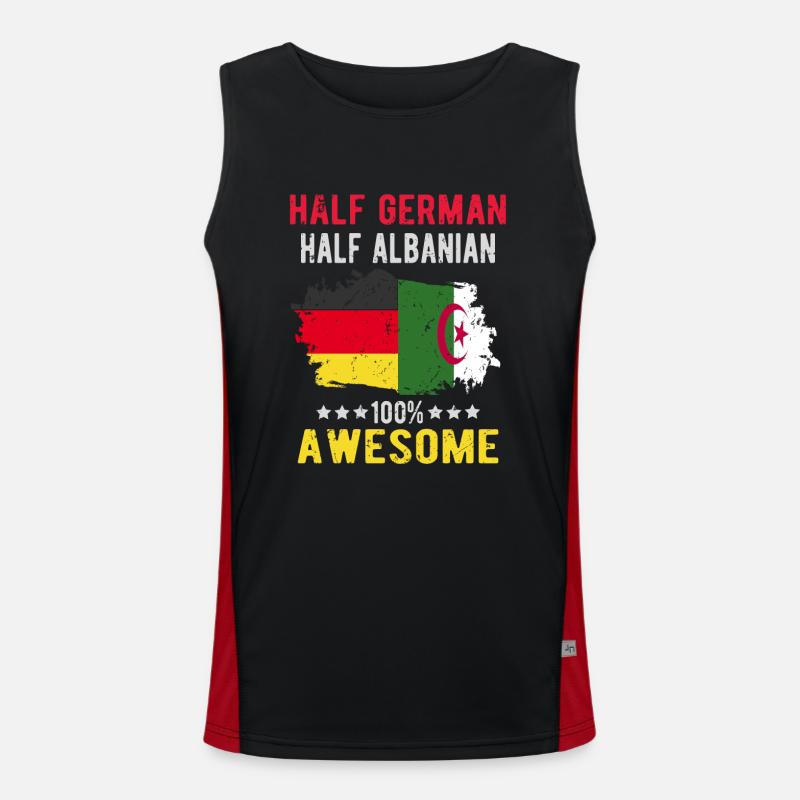 Halb Deutsch Halb Albaner Funktionelles Kontrast-Tank Top für Männer 