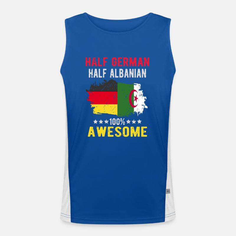 Halb Deutsch Halb Albaner Funktionelles Kontrast-Tank Top für Männer 