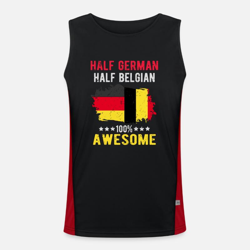 Half German Half Belgian - Men's Functional Contrast Tank Top  - black/red