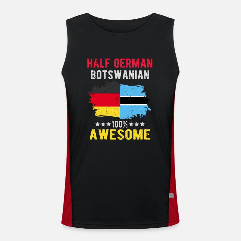 Half German Half Batswana - Men's Functional Contrast Tank Top  - black/red