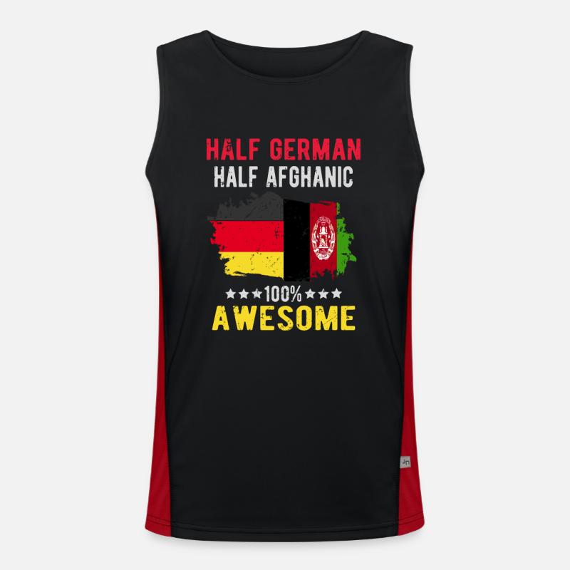 Half German Half Afghans - Men's Functional Contrast Tank Top  - black/red
