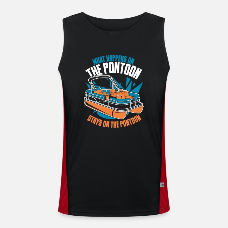 Pontonboot Kapitän Ponton Boote Funktionelles Kontrast-Tank Top für Männer 