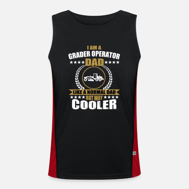 Funny Grader Driver Dad - Men's Functional Contrast Tank Top  - black/red