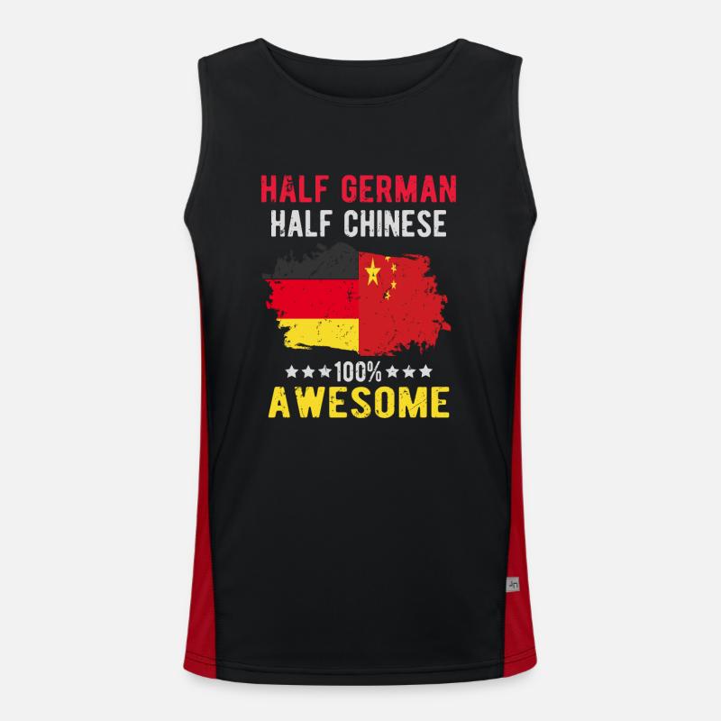 Halb Deutsch Halb Chinese Funktionelles Kontrast-Tank Top für Männer 