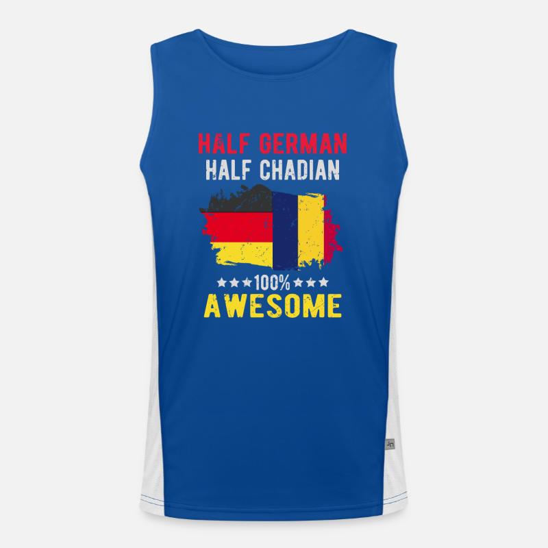 Halb Deutsch Halb Tschader Funktionelles Kontrast-Tank Top für Männer 