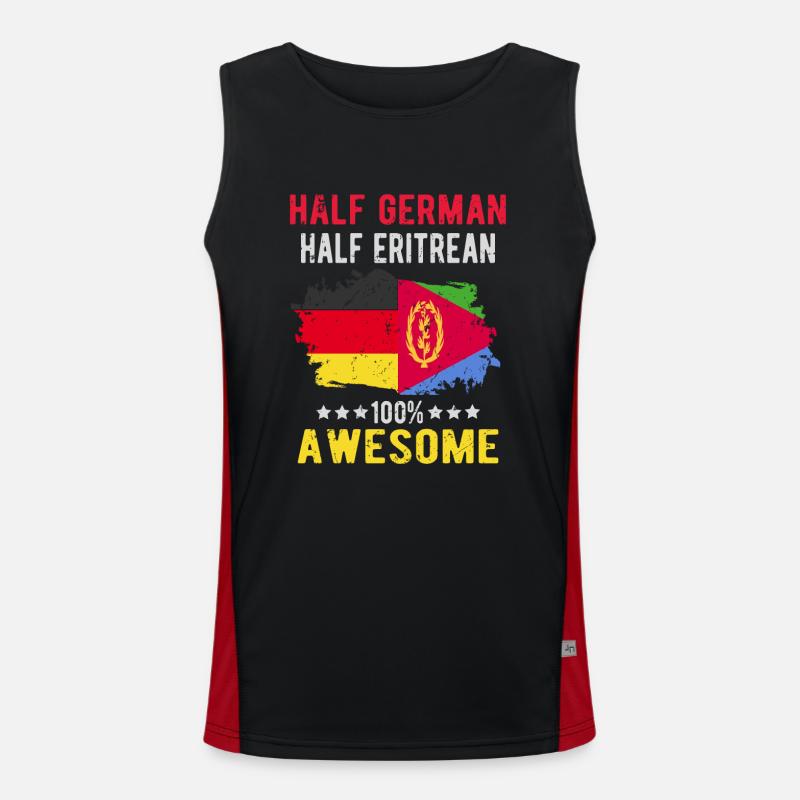 Half German Half Eritrean - Men's Functional Contrast Tank Top  - black/red